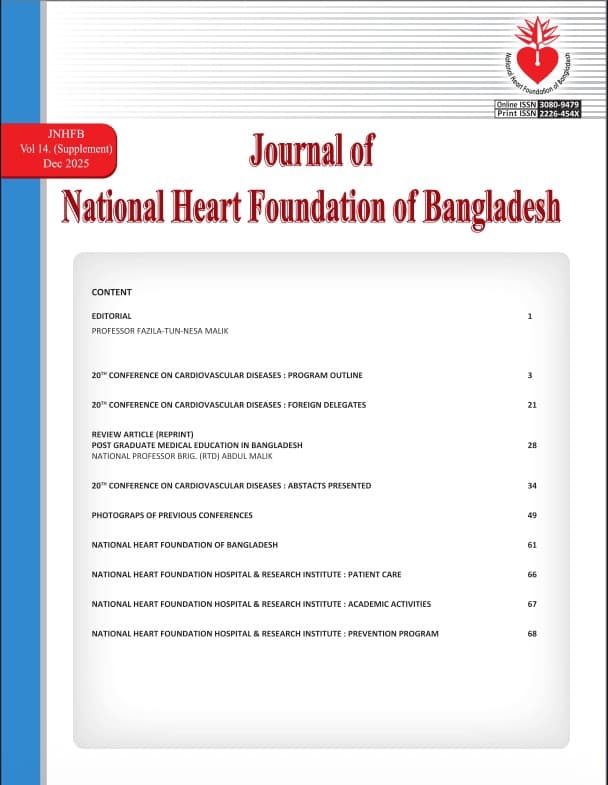 Cover of the Journal of National Heart Foundation of Bangladesh, volume 14 supplement, 2025