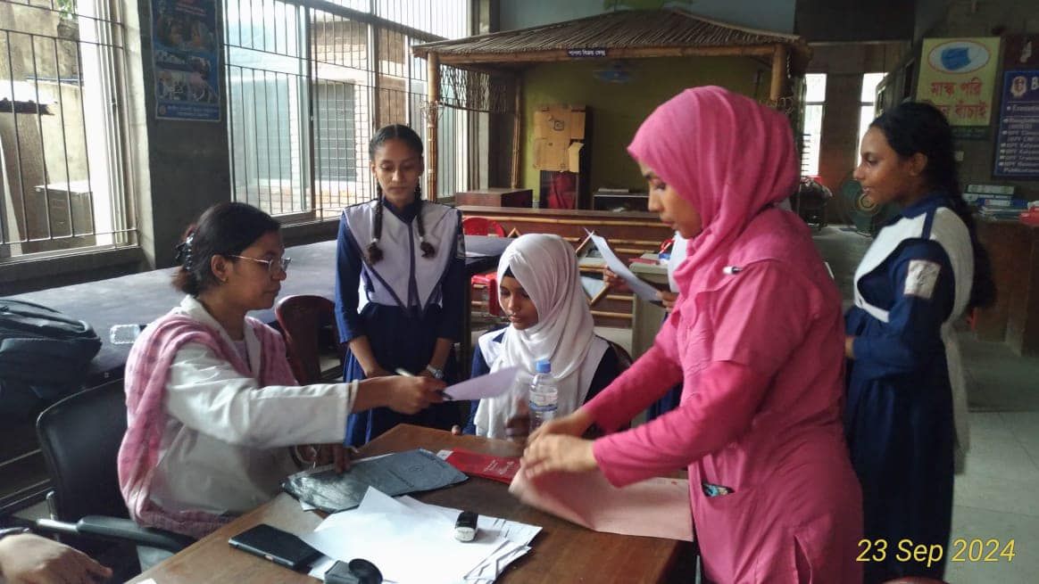 A student's check-up.