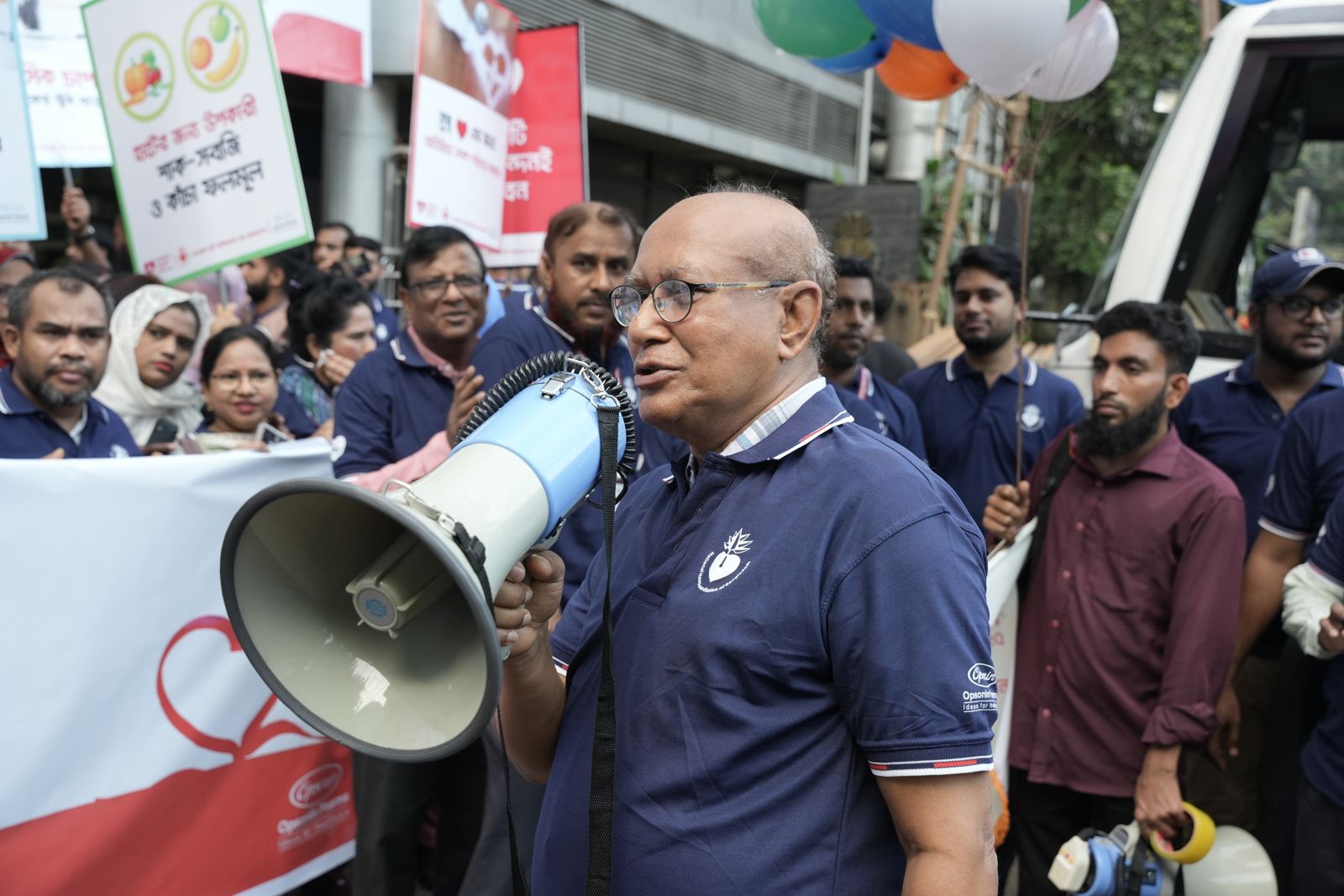 Leading the rally with a message on heart health.