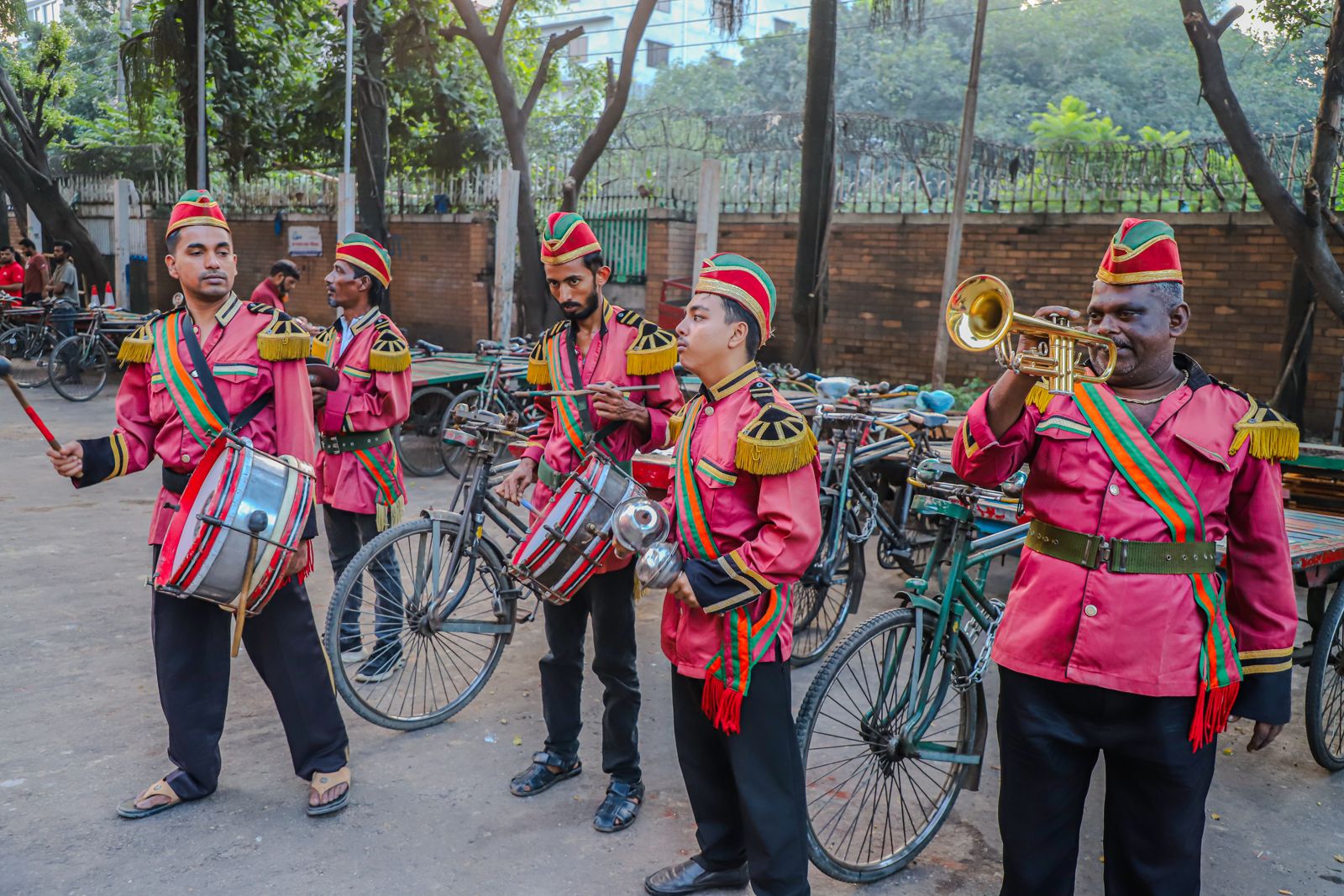 A brass band led the rally from Sher-e-Bangla National Stadium.